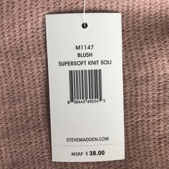 Steve Madden Blush Fringe Knit Wrap Muffler Scarf - Picture 10 of 10